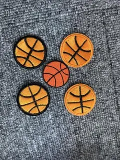 バスケットボール 刺繍ワッペン 5個セット