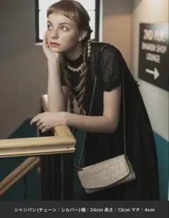 【BONLECILLnoir】2wayサテンプリーツクラッチバッグ