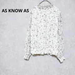アズノゥアズ　シアーブラウス　チュニック　シースルー　花柄　総柄　アイボリー　F