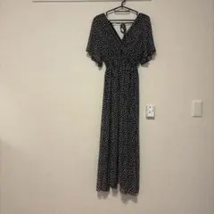 GRL ドット柄 Vネック マキシワンピース