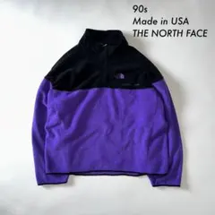 90s アメリカ戦 ノースフェイス ハーフジップフリースプルオーバー　ブラック