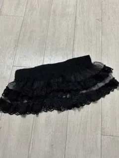 DaZy ブラック フリル ミニスカート レイヤード