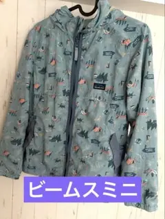 BEAMS MINI キッズジャケット 水色 キャンプ柄　150センチのサムネイル