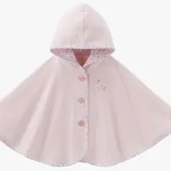 ミキハウス フード付きポンチョ ピンク 70-90