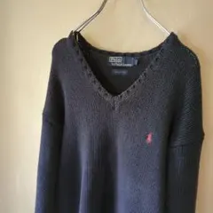 POLO ralphlauren ラルフローレン　ニット　ネイビー　Vネック