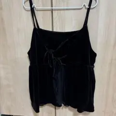 黒 ベルベット キャミソール