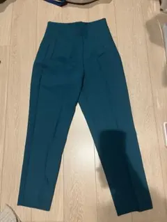 ZARA ティール スラックス ハイウエストテーパードパンツMサイズ