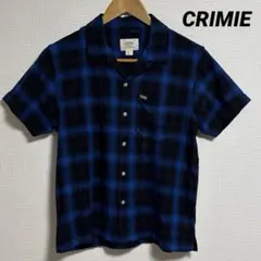 THE CRIMIE 開襟 半袖シャツ オンブレチェック ブルー ブラック XSのサムネイル