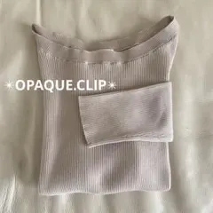 美品✴︎オペークドットクリップOPAQUE.CLIPベージュリブニット