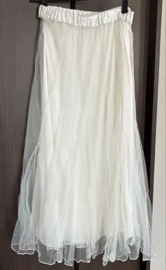 ロペピクニック　チュールロングスカート　白　サイズ38