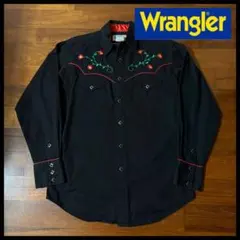※USA古着※Wrangler 刺繍　ウエスタンシャツ　Mサイズ※古着好き必見※