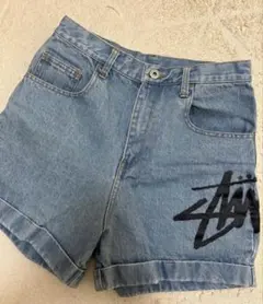 美品　Stüssy ステューシー　デニムショートパンツ ロゴプリント　サイズMのサムネイル