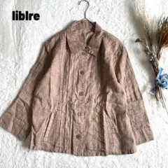 liblre リネン100% シャツジャケット モカ ピンタック 長袖 Lのサムネイル