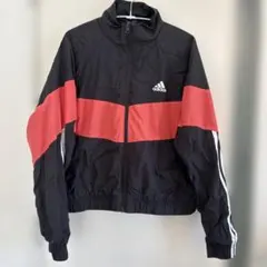 adidas W GAMETIME TS ナイロンジャケット ブラック レッドのサムネイル