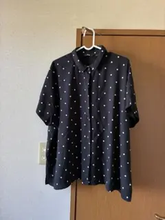 ３枚セット(単品も可能)UNIQLO 半袖ドット柄シャツ XL 黒