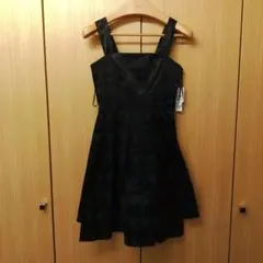 【新品タグ付き】SCOTCLUB ワンピース　ブラック　ネイビーパターン