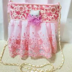 新作レースドレスショルダーバッグ　オッドアイ猫ちゃん　コヤンイサムチョン