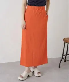 kastane カスタネ イージーIラインスカート オレンジ