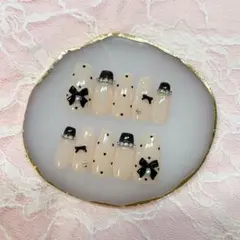 《現品》ネイルチップ オーダー ドット ワンホン 量産型 フレンチ