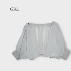 グレイル シアー ショート丈 ブラウス トップス S 5分袖 ベージュ シフォン