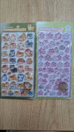 【正規品】ボンボンドロップシール 和柄（柴犬・桜）セット