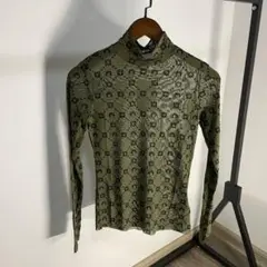 MARINE SERREマリーンセルムーンプリント トップス ブラック×ベージュ