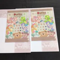 ダッフィー クリアホルダー＆シール×２