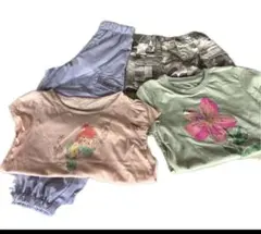 女の子 夏服 まとめ売り Tシャツ ショートパンツ 4点セット 110cm