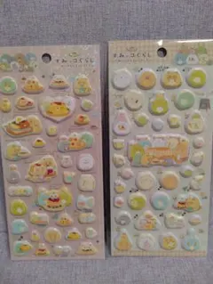 すみっコぐらし たぬきのまんまるレストラン ぷっくりシール 2種セットのサムネイル
