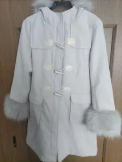 【グレイル】ファー付きダッフルコート　グレー　Мサイズ