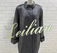 ★美品★ Leilian ストライプ風模様 ロング丈コート 日本製