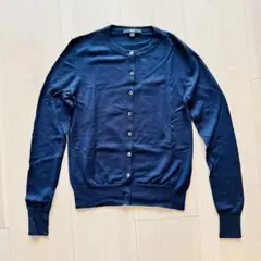 ユニクロ　Sサイズ　メリノクルーネック　カーディガン　ネイビー