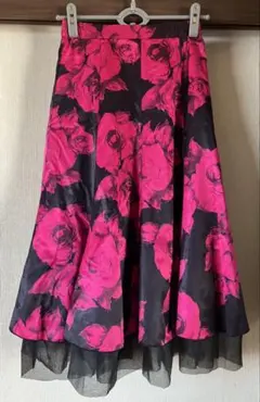 社交ダンス　スカート　78センチ　赤いバラ