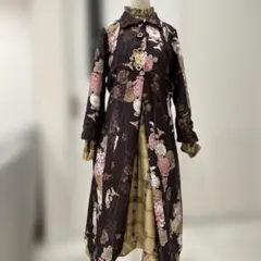 しかっちゃん様専用 着物リメイク　Aラインコート　取り外しフード付き