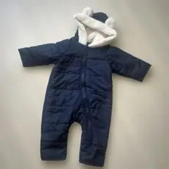 【試着のみ】50〜70 ネイビー くま耳　耳付き　フード ベビーアウター