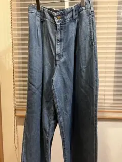 値下げ_DUJOUR ブルー ワイドレッグデニム 30