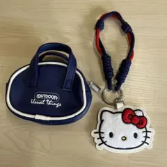 OUTDOOR HELLO KITTY キーホルダー ミニポーチ付き