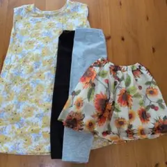 花柄ワンピースとレギンスセット