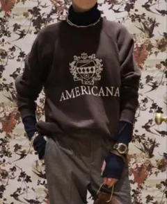 ドゥーズィエムクラス AMERICANA クルースウェット ブラウン