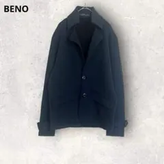 BENO ビーノ　テーラードジャケット　ネイビー　M カジュアル　総柄　シンプル