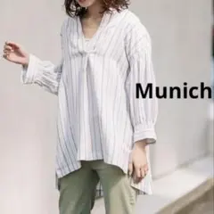 Munich　ミューニック　リネンヴィスコースクロスシャーリングブラウス　F