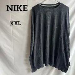 NIKE綿100%ダークブルー 長袖カットソー 【XXL】ナイキ　薄手ロンT