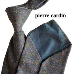 pierre cardin ピエールカルバン　ネイビー赤　幾何学模様 ネクタイ