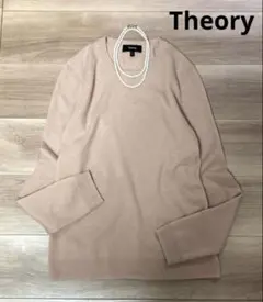 美品　セオリー　KARENIA カシミヤ100 ニット　ピンクベージュ　S