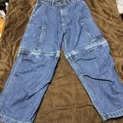 GU スーパーワイドデニムカーゴパンツ