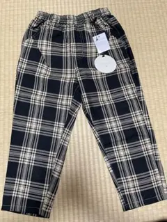 チェック柄長ズボン（ブラック・ベージュ）120