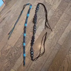 (ジャンク品)ボヘミアンスタイルレザーベルト2本セット　kさん専用