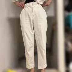 ユニクロUNIQLOドライストレッチクロップドパンツ　ホワイト　ウエスト64
