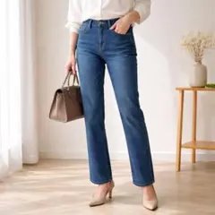 ビューティー&ユース【S】美シルエット ストレートデニム レディース カジュアル