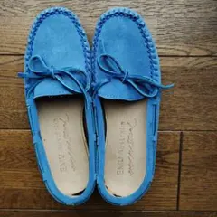 【匿名配送】EMU Australia ブルーグレーのモカシン 22㎝